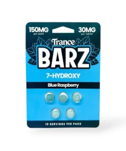 Trance Barz 7- Hydroxy Chewable Tablet Blue Raspberry 30mg Per Tablet